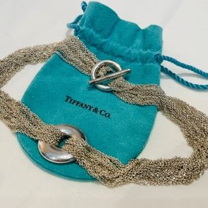 Tiffany & Co. 925 Multi Strand Toggle Choker Necklace - 16 inch, Sterling Silver